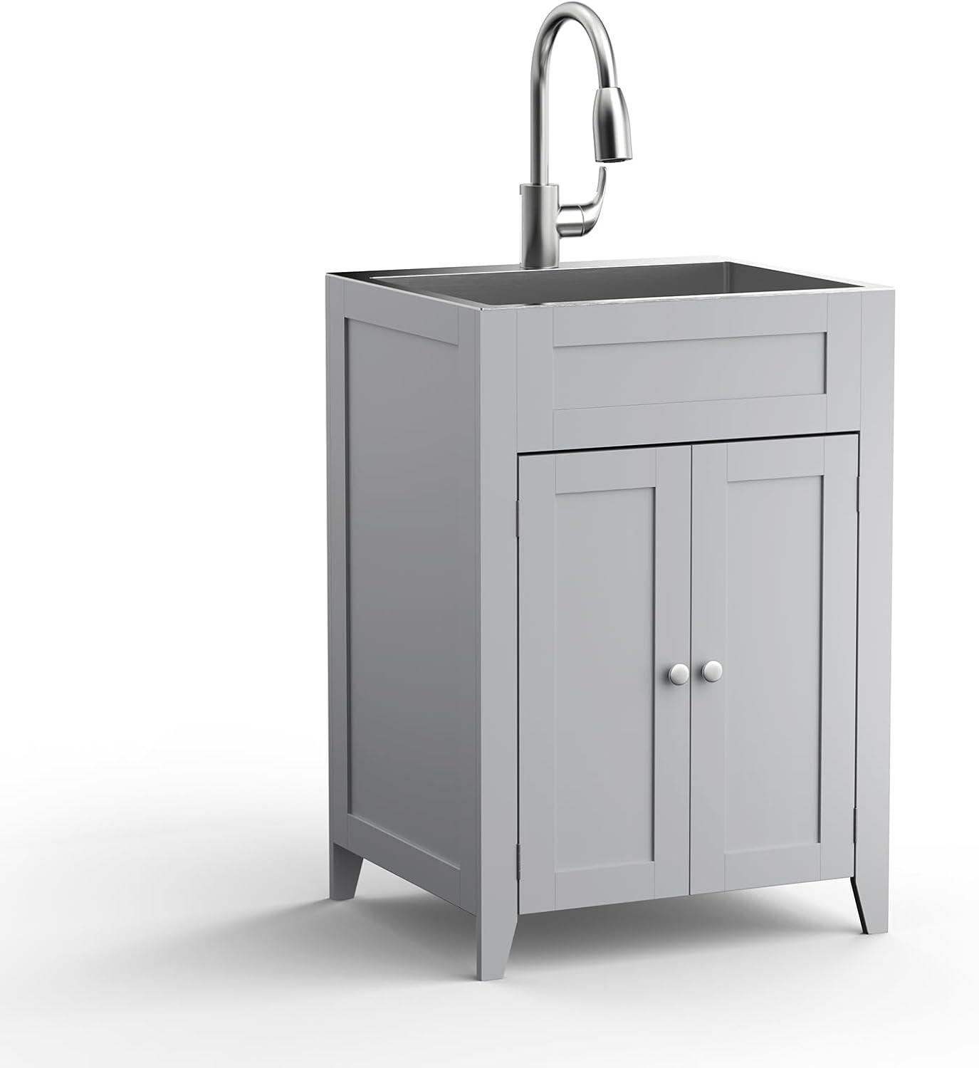 Ktaxon Gray Stainless Steel 72.6 lb Utility Sink