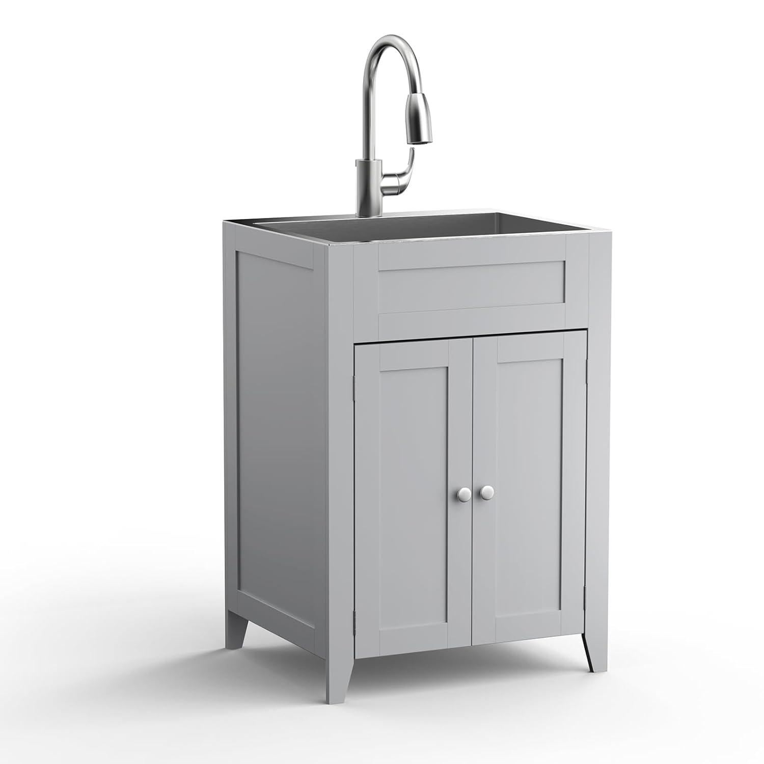 Ktaxon Gray Stainless Steel 72.6 lb Utility Sink
