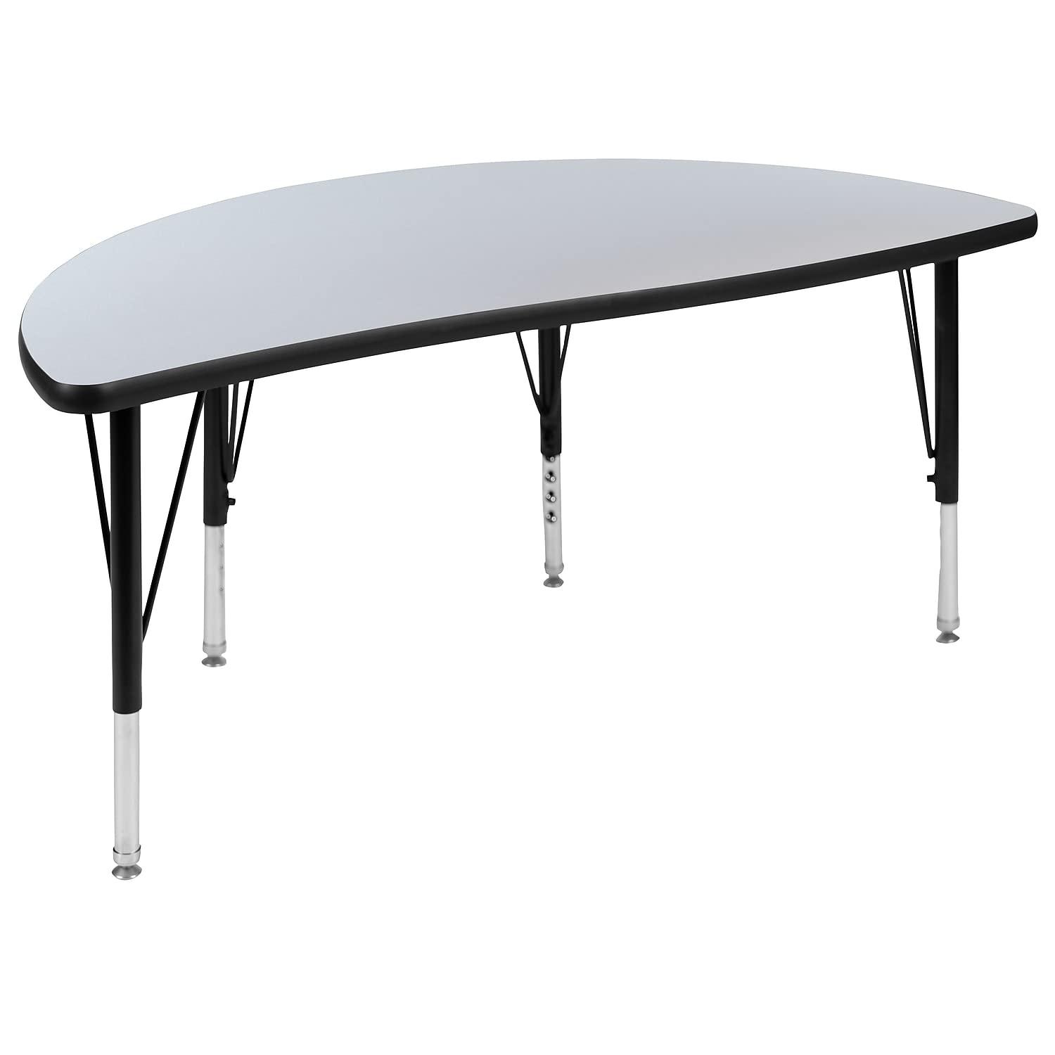 Flash Furniture Goddard Half Circle Wave Collaborative Adjustable Height Activity Table