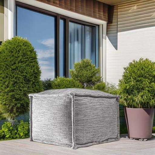 nuLOOM Sofia Casual Flatwoven Solid Indoor/Outdoor Ottoman Pouf