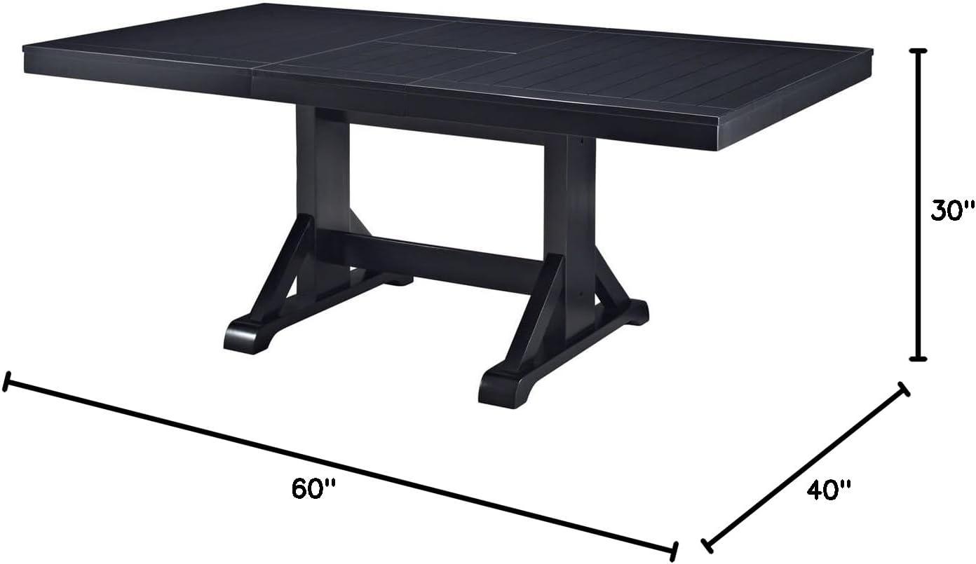Walker Edison Modern Farmhouse Expandable Dining Table - Antique Black