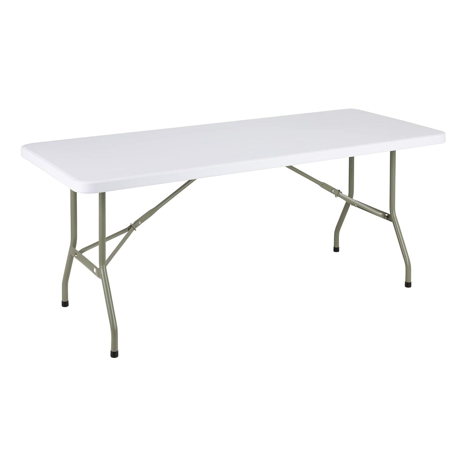 Norwood Commercial Furniture Rectangular Blow-Molded Plastic Indoor/Outdoor Folding Training Table