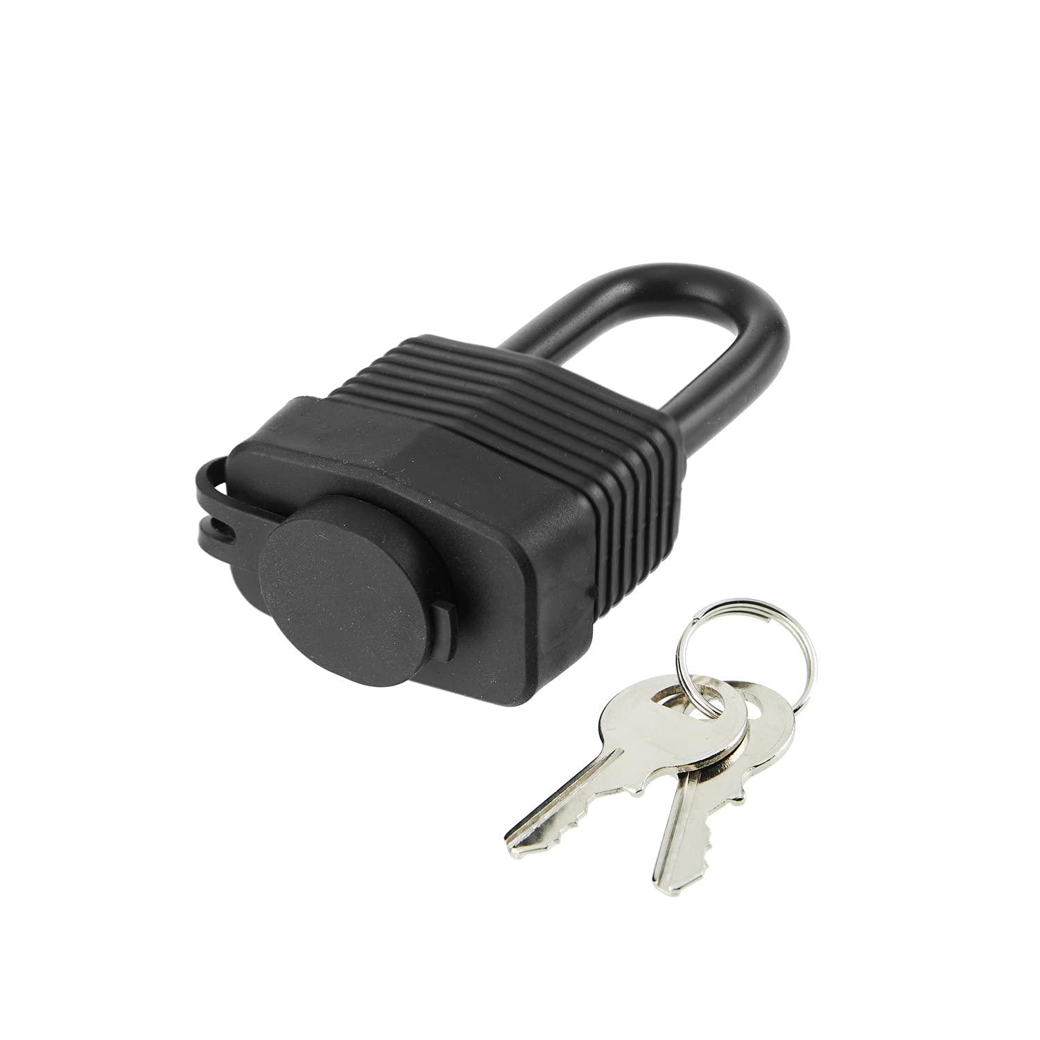 Waterproof Padlocks Keyed Alike for Outdoor use, Covered Heavy Duty Laminated Steel Lock, 1-9/16 Inch. Wide, Long Padlock, Pack of 8