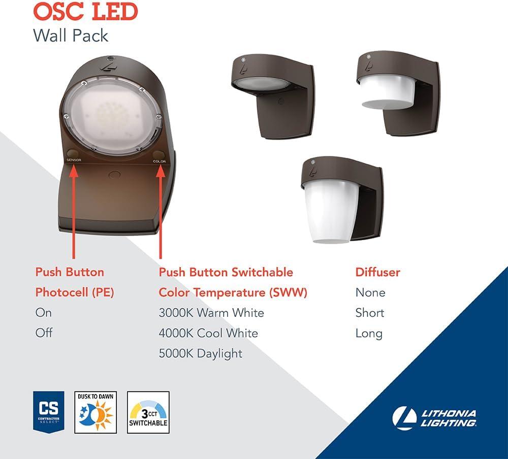 Lithonia Lighting 1 - Head LED Dusk to Dawn Outdoor Security Wall Pack