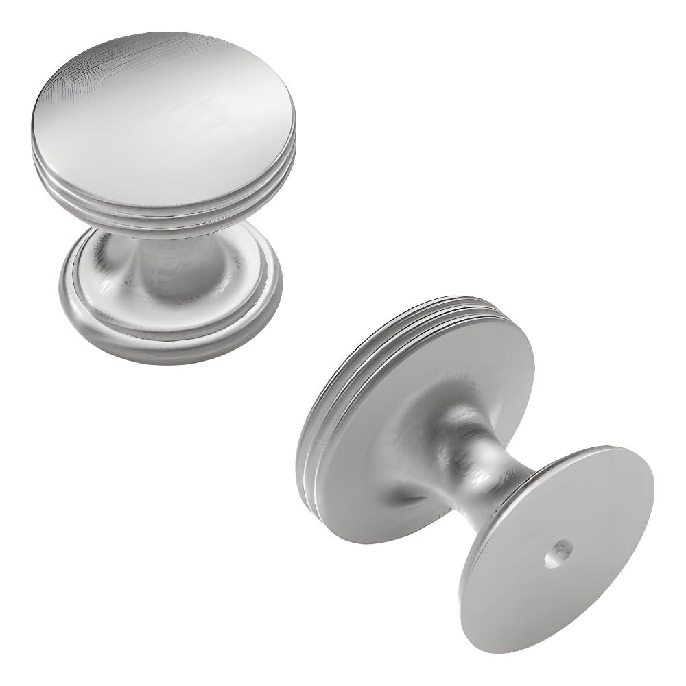 Hickory Hardware P2142-SS American Diner Transitional Door Handle - 1 Pack Round 1-3/8 Inch Cabinet Knob - Hardware for Doors & Dresser Drawers - Zinc Material Door Knob Stainless Steel Finish