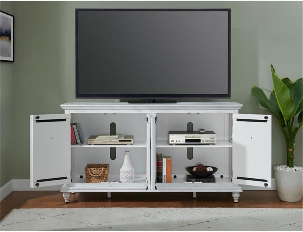 Martin Svensson Home Garden District Rustic White Solid Wood 65" TV Stand
