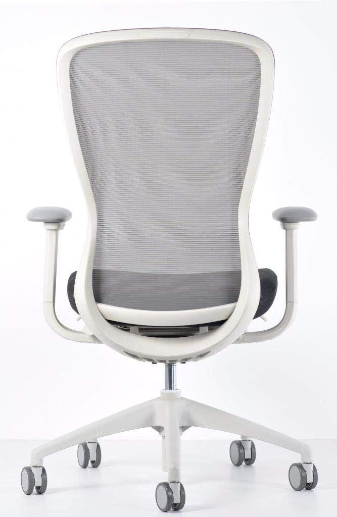 High Back 40'' White Mesh Swivel Task Chair with Adjustable Arms