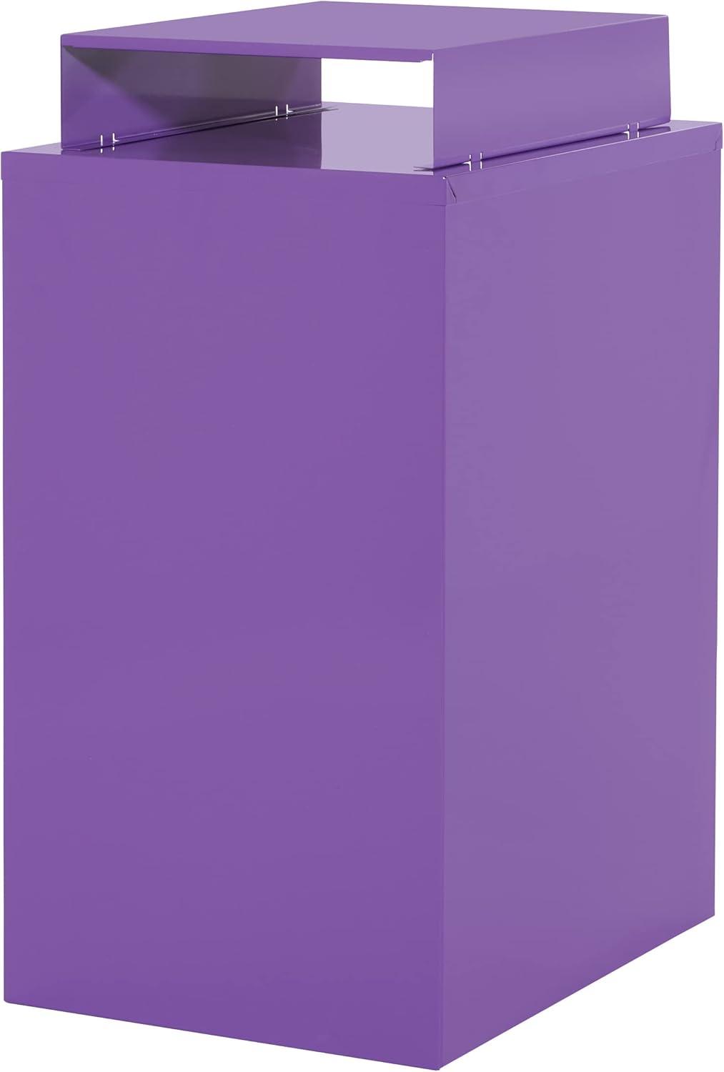 OSP Home Furnishings 3-Drawer Locking Metal File Cabinet, Purple