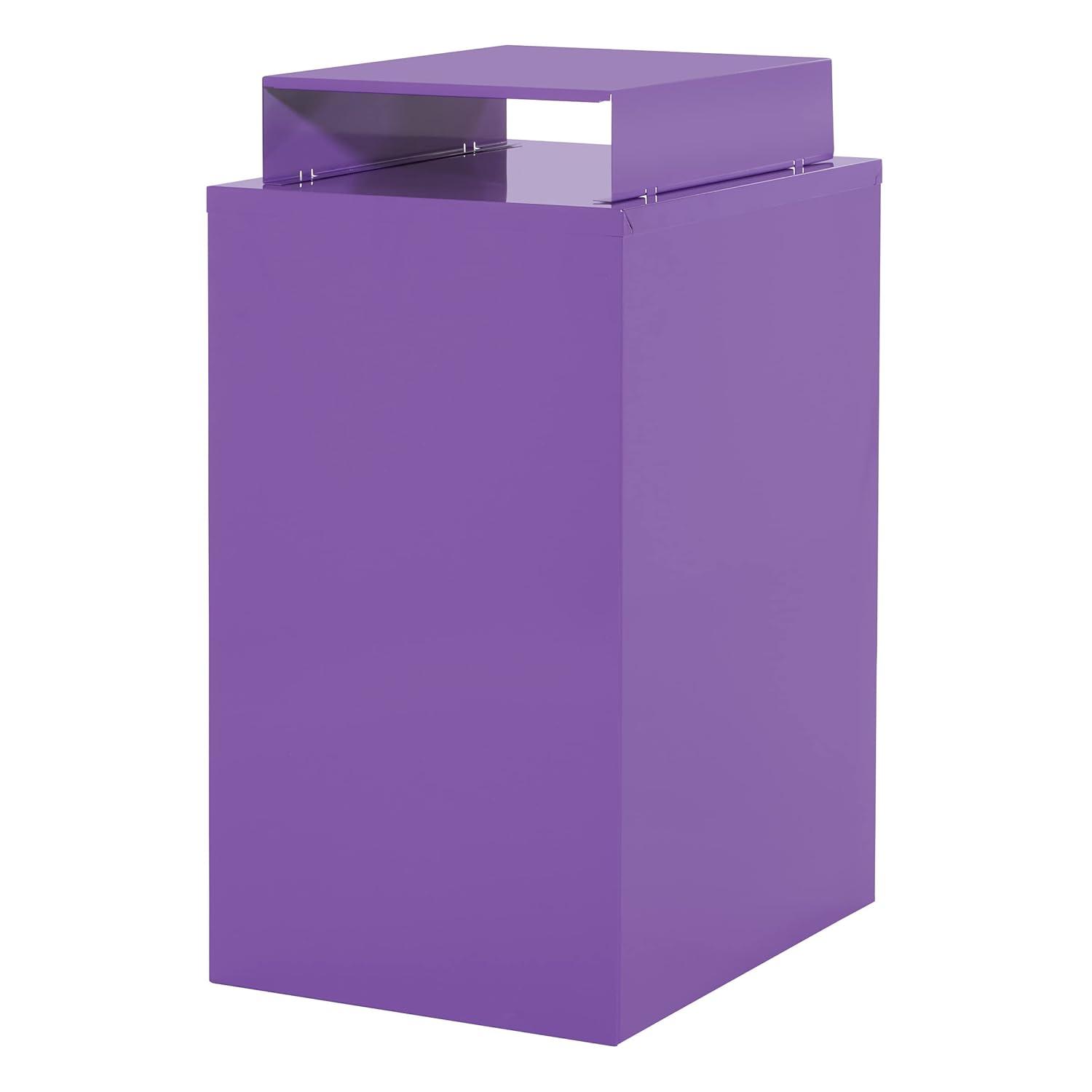 OSP Home Furnishings 3-Drawer Locking Metal File Cabinet, Purple