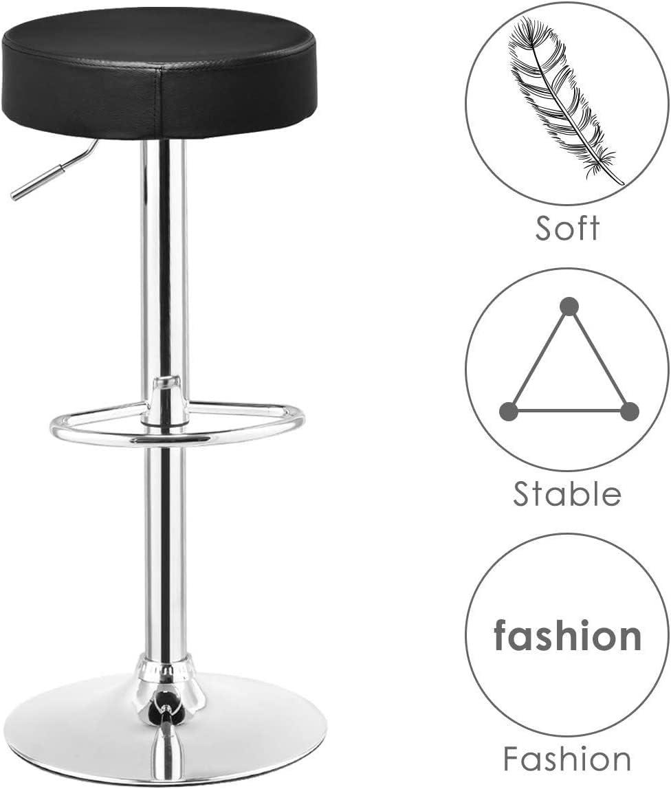 Ivy Bronx Set of 2 Adjustable Swivel Round Bar Stool Pub Chairs