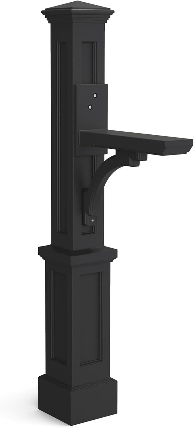 Newport Black Polyethylene Mail Post with Arm