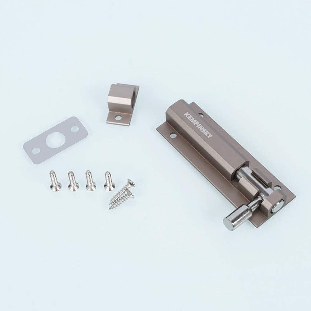 Brushed Nickel Rectangular Door Security Slide Latch Lock Set