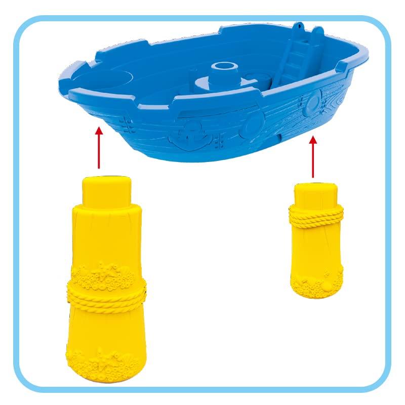 Beach Toy Pirate Ship Sandboxes 21 Pcs Sand Water Table for Boys Girls Toddlers + 3 Y Mundo Toys
