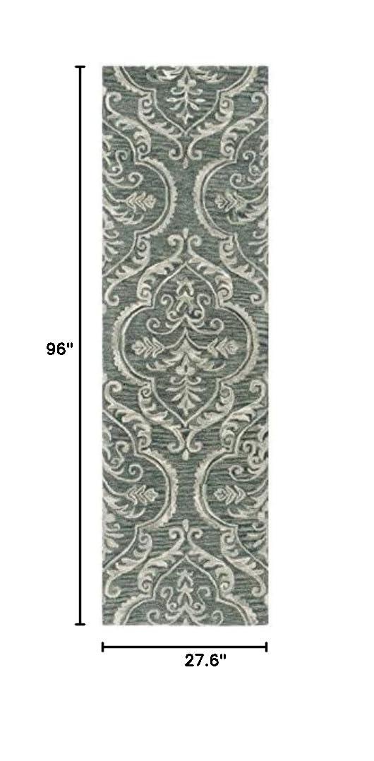 Blossom BLM603 Hand Tufted Runner Rug - Blue/Sage - 2'3"x8' - Safavieh.