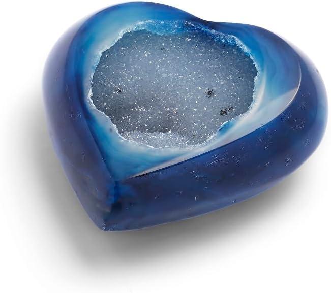 Azure Blue Agate Heart-Shaped Accent Object