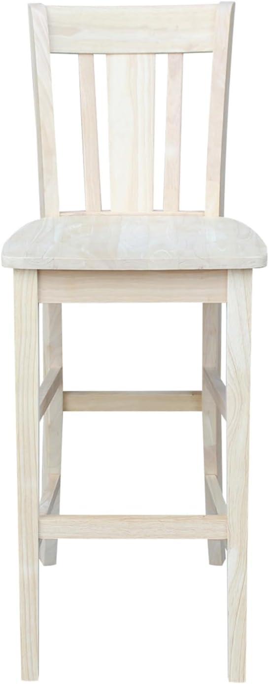 San Remo 30-Inch Unfinished Solid Wood Traditional Bar Stool