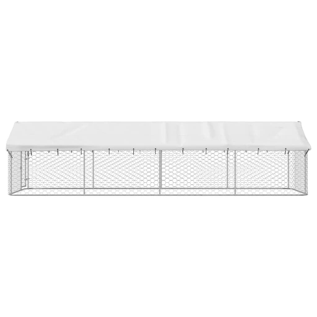 VidaXL 59.1'' H Galvanized Steel Yard Kennel With Door