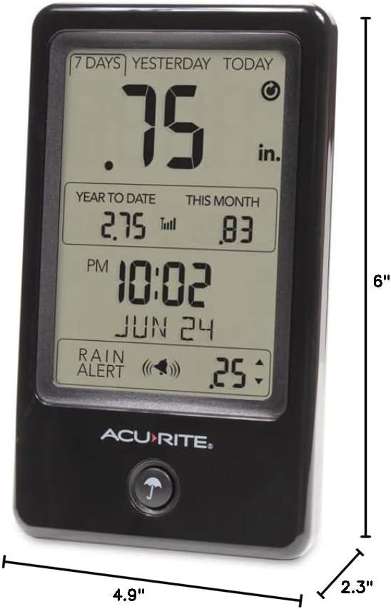 AcuRite AcuRite Wireless Self-Emptying Rain Gauge with Indoor Digital Display (02446)