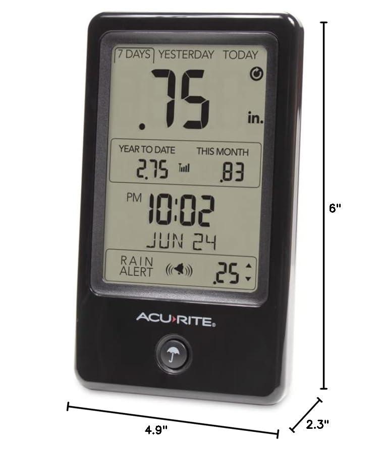 AcuRite AcuRite Wireless Self-Emptying Rain Gauge with Indoor Digital Display (02446)
