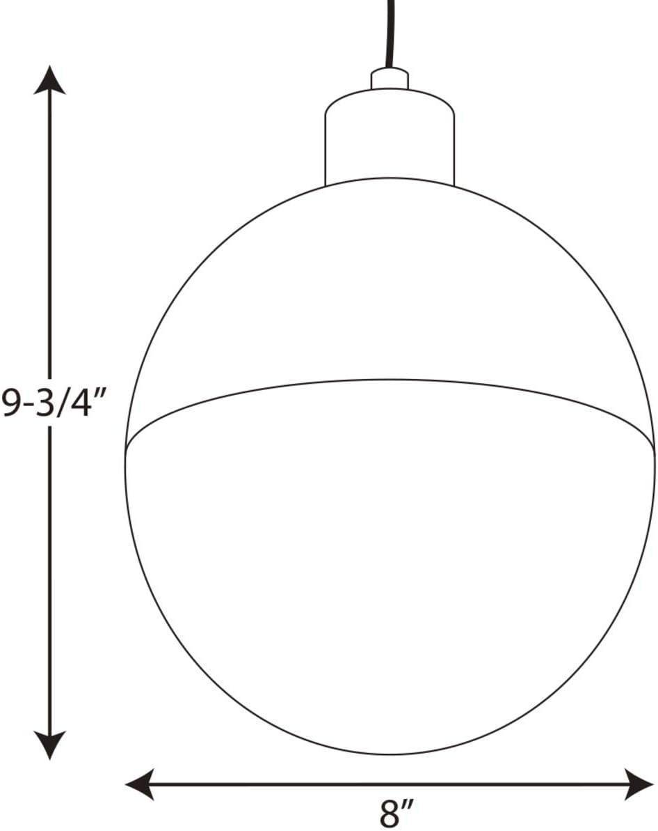 Progress Lighting Globe Collection 1-Light Pendant, Steel, Black Finish, Opal Glass Shade
