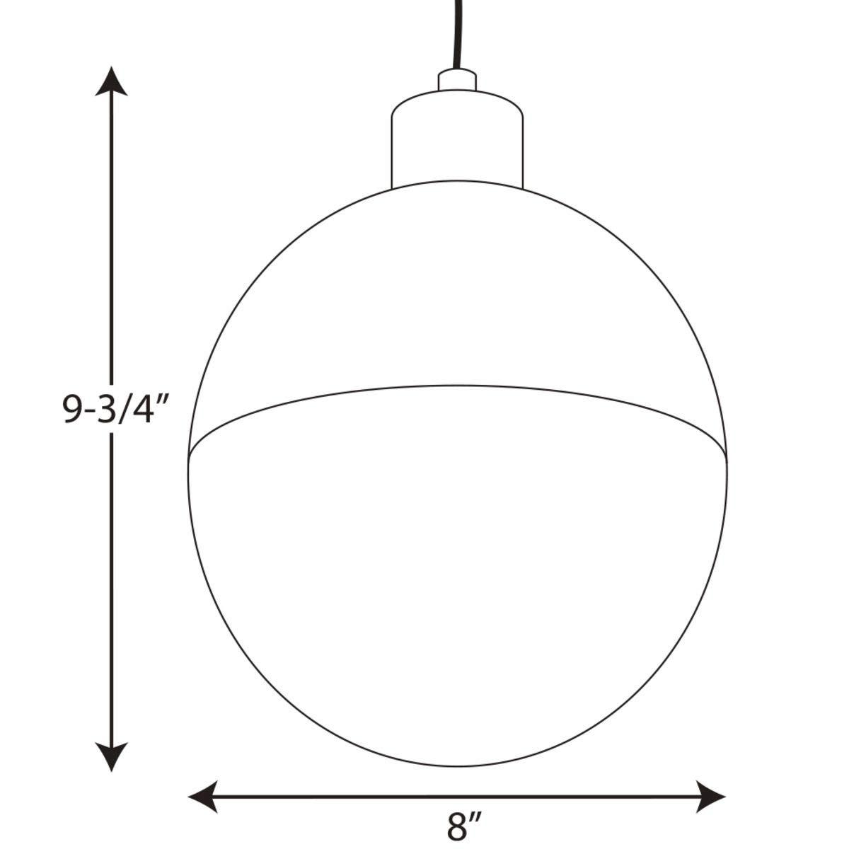 Progress Lighting Globe Collection 1-Light Pendant, Steel, Black Finish, Opal Glass Shade