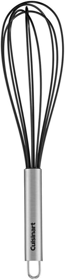 Cuisinart 12" Black Silicone Wrapped Whisk: Stainless Steel, Dishwasher-Safe, Kitchen Hand Tool, Balloon Whisk