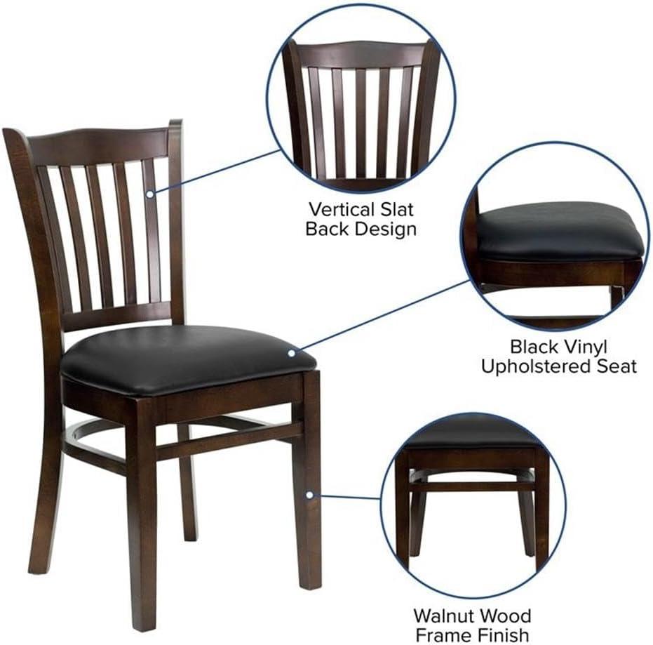 Flash Furniture Vertical Slat Back Wooden Restaurant Chair