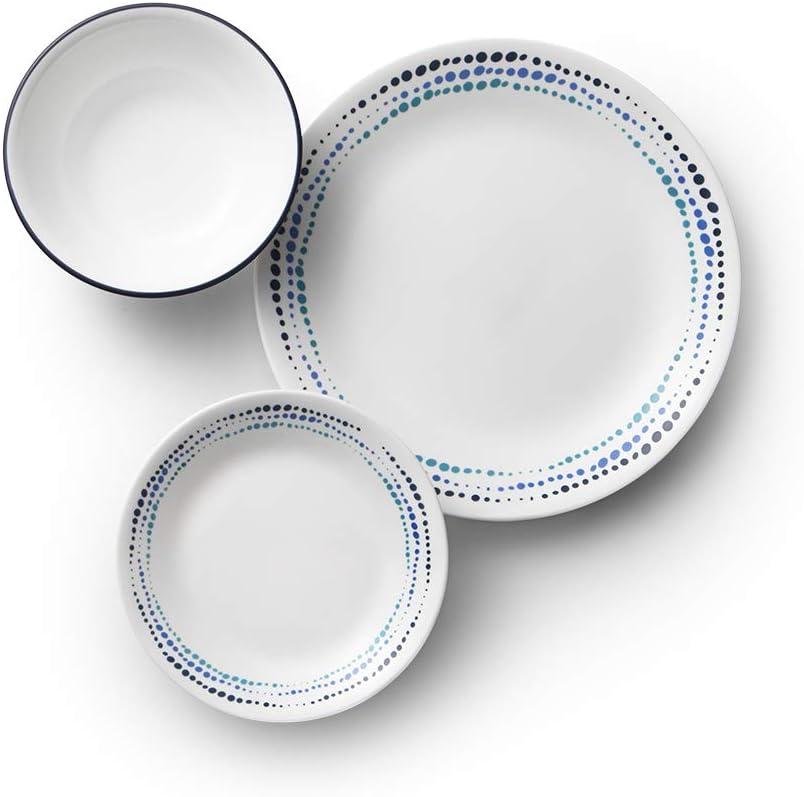 Corelle Ocean Blues 18-Piece Glass Dinnerware Set (Service for 6)