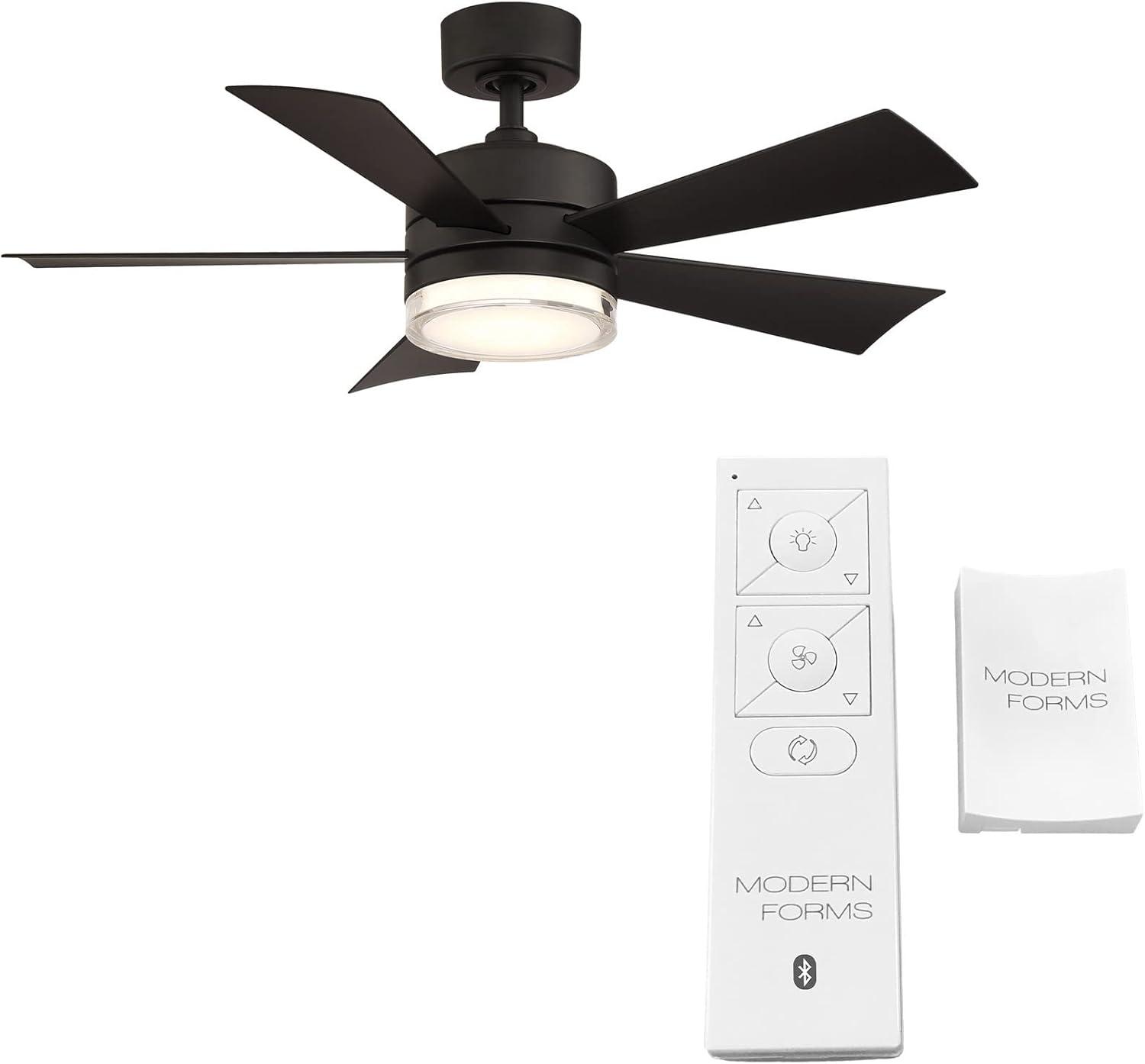 Wynd 5 - Blade Outdoor /Indoor Smart Ceiling Fan with Remote Control and LED Light Kit Included, Works With Alexa and iOS or Android App