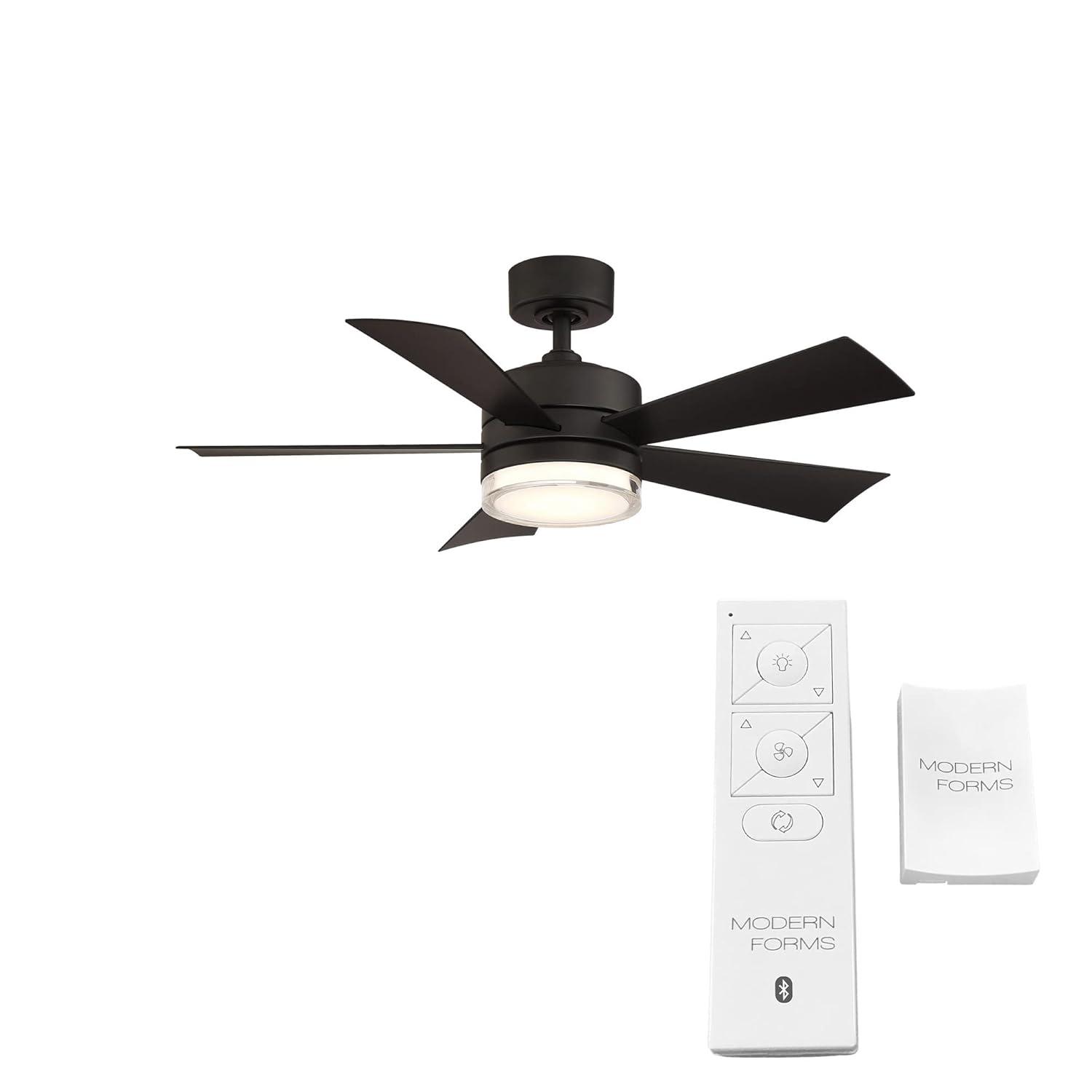 Wynd 5 - Blade Outdoor /Indoor Smart Ceiling Fan with Remote Control and LED Light Kit Included, Works With Alexa and iOS or Android App