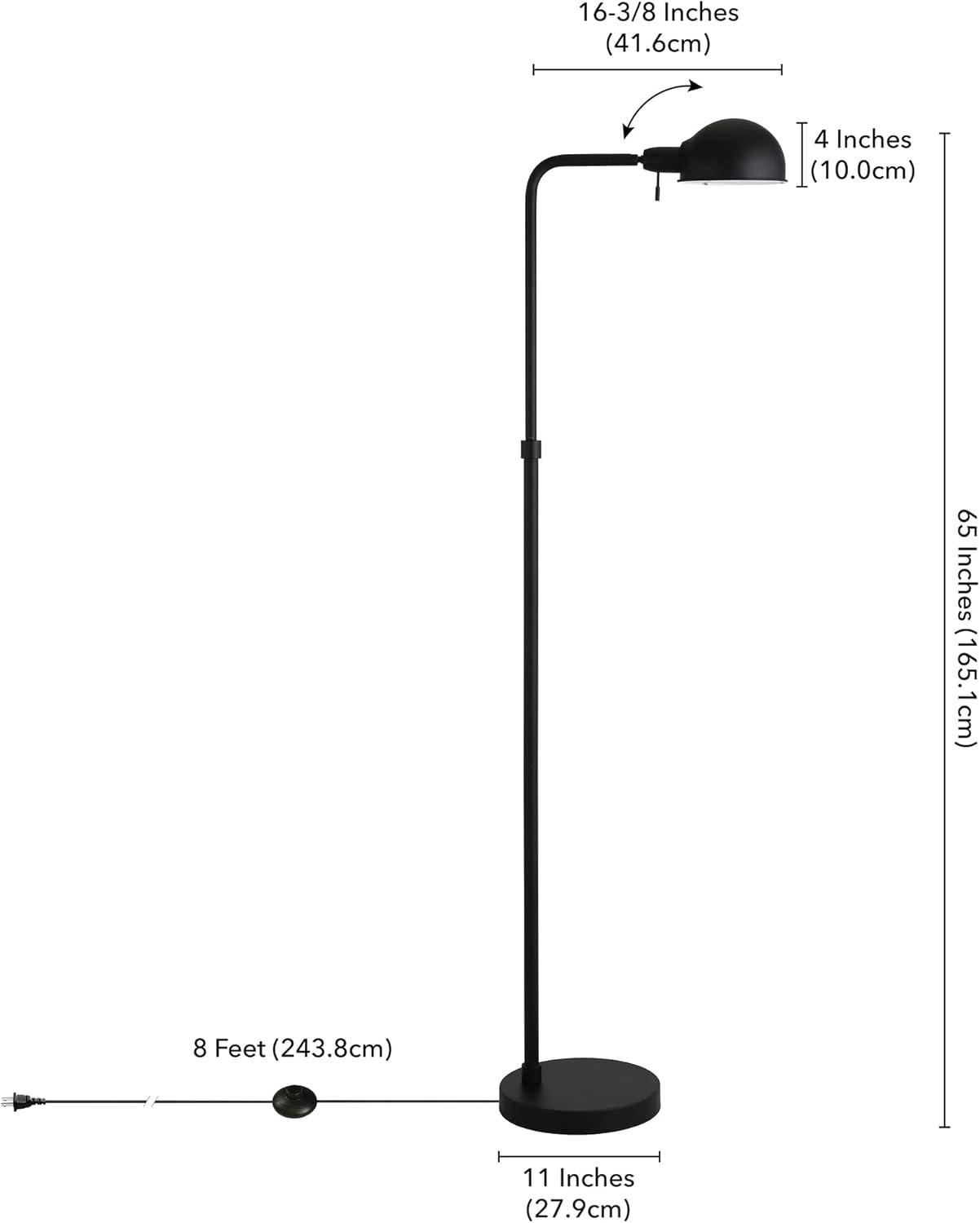 Evelyn&Zoe Modern/Contemporary 66" Tall Blackened Bronze Floor Lamp