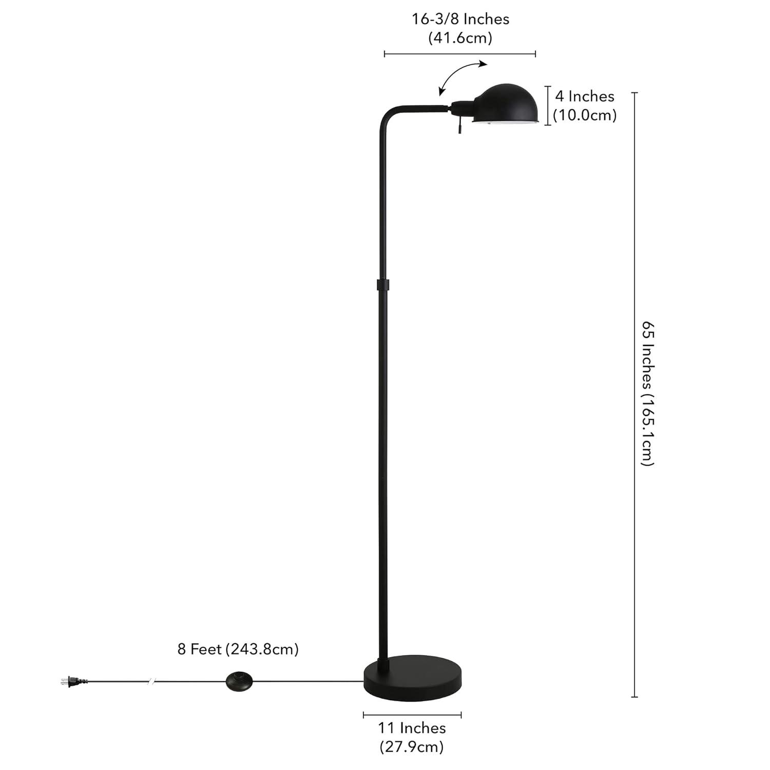 Evelyn&Zoe Arundel 66" Tall,tegrated LED Floor Lamp with Metal Shade, Blackened Bronze