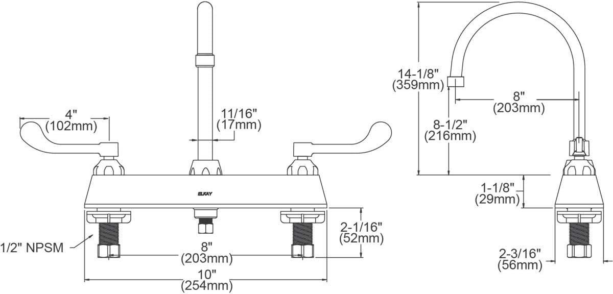 Chrome Double Handle Kitchen Faucet with Gooseneck Spout