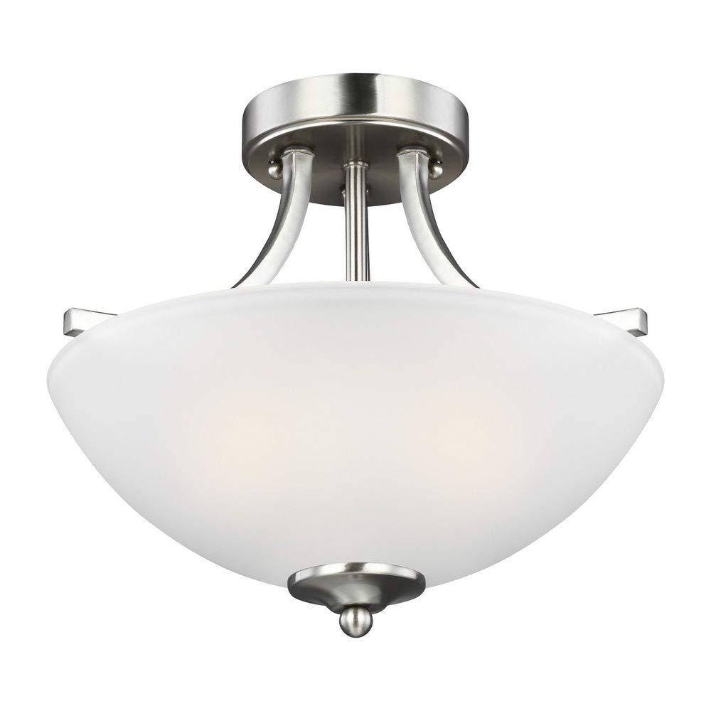 Sea Gull Lighting 7716502-962 Geary Semi Flush, 200 Total Watts, Brushed Nickel, Small Two Light