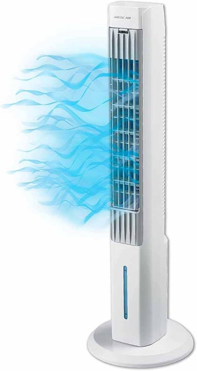 Arctic Air Tower +: Electric Portable Cooling Fan, Quiet Operation, 4 Speeds, Black, 103 CFM, No Assembly Required