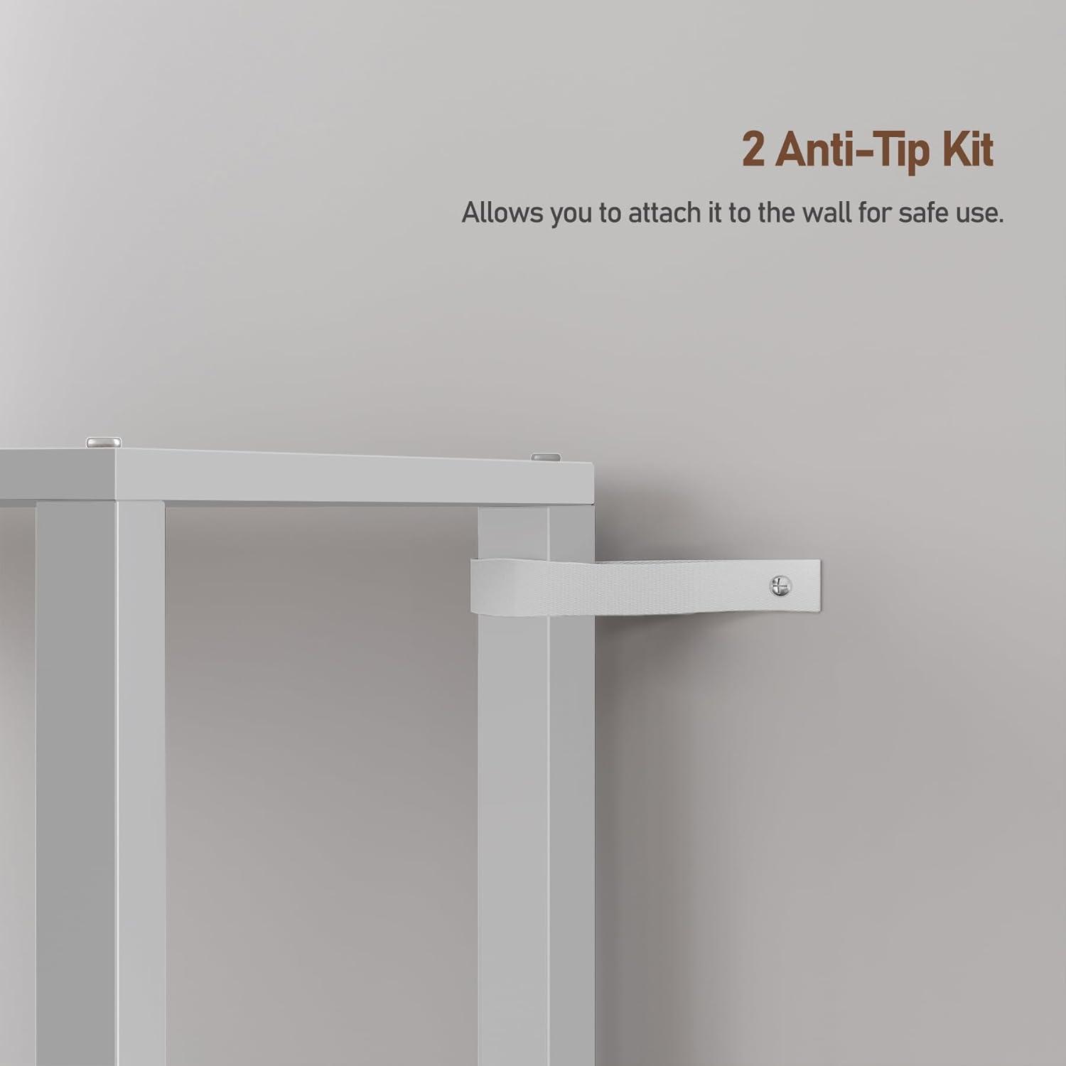 TUTOTAK 5 Tier Bookcase and Bookshelf, Narrow Book Shelf with Door for Small Space, for Living Room, Office, Study, Entryway, White BS03BW005