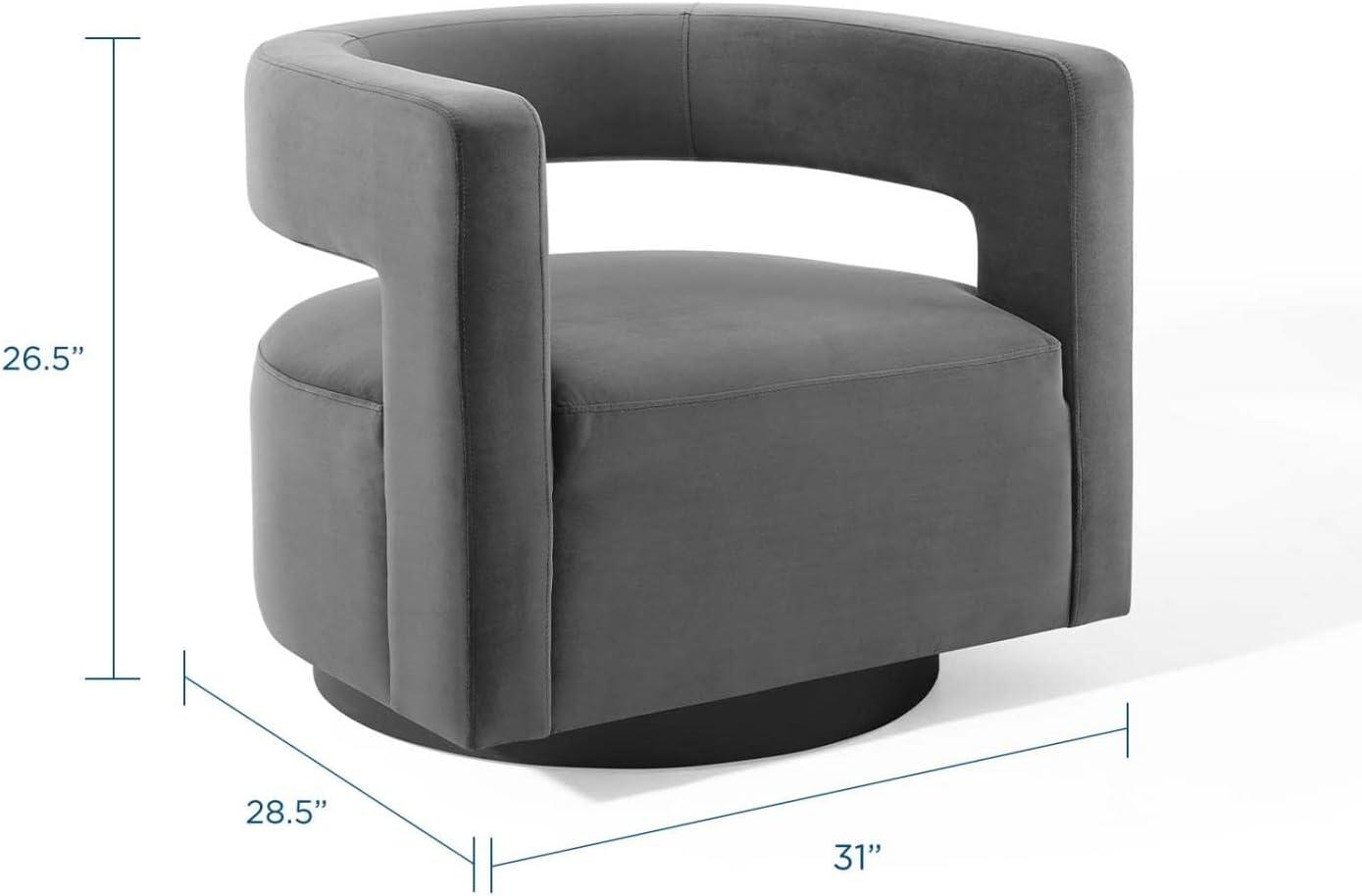 Modway Spin Cutaway Performance Velvet Swivel Armchair