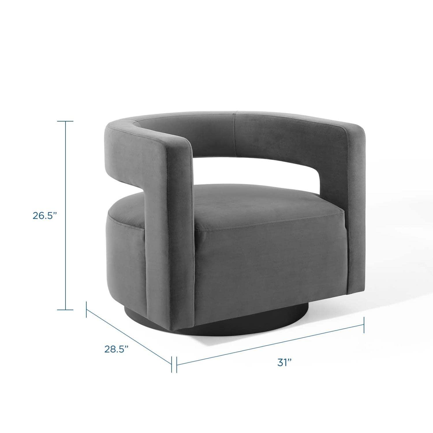 Modway Spin Cutaway Performance Velvet Swivel Armchair