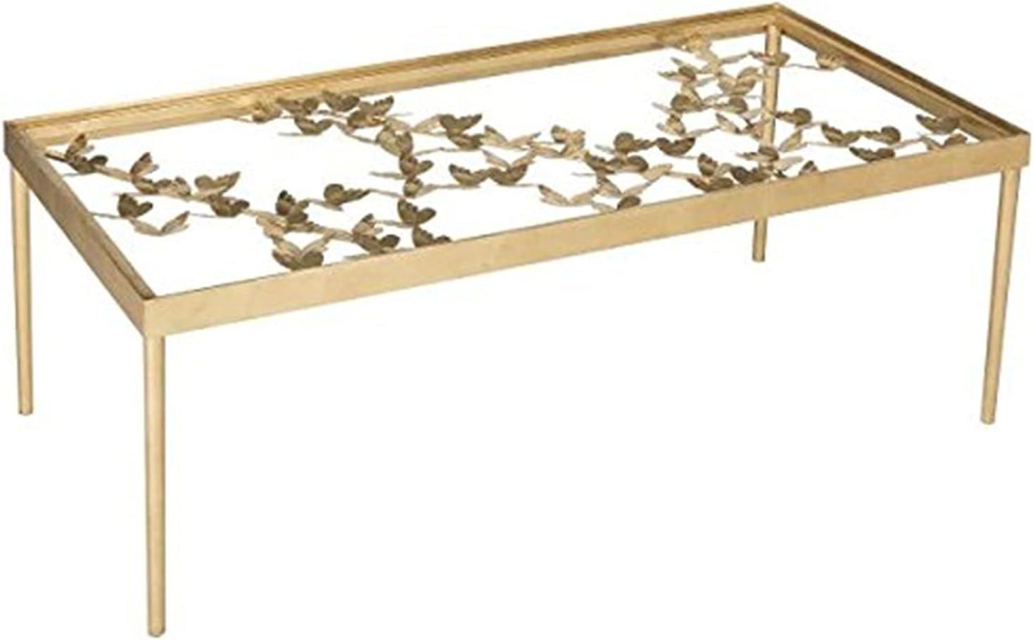 Rosalia Butterfly Coffee Table - Gold/Tempered Glass - Safavieh.