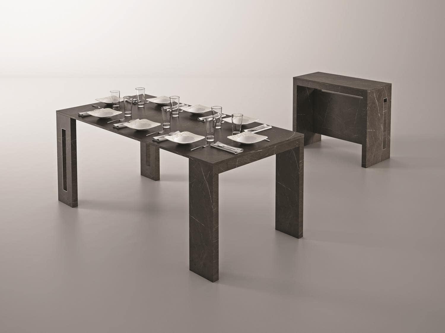 Erika Black and Brown Wood Extendable Dining Table