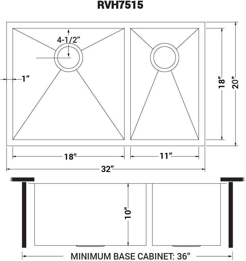 Ruvati 32-inch Stainless Steel Double Bowl Undermount Kitchen Sink