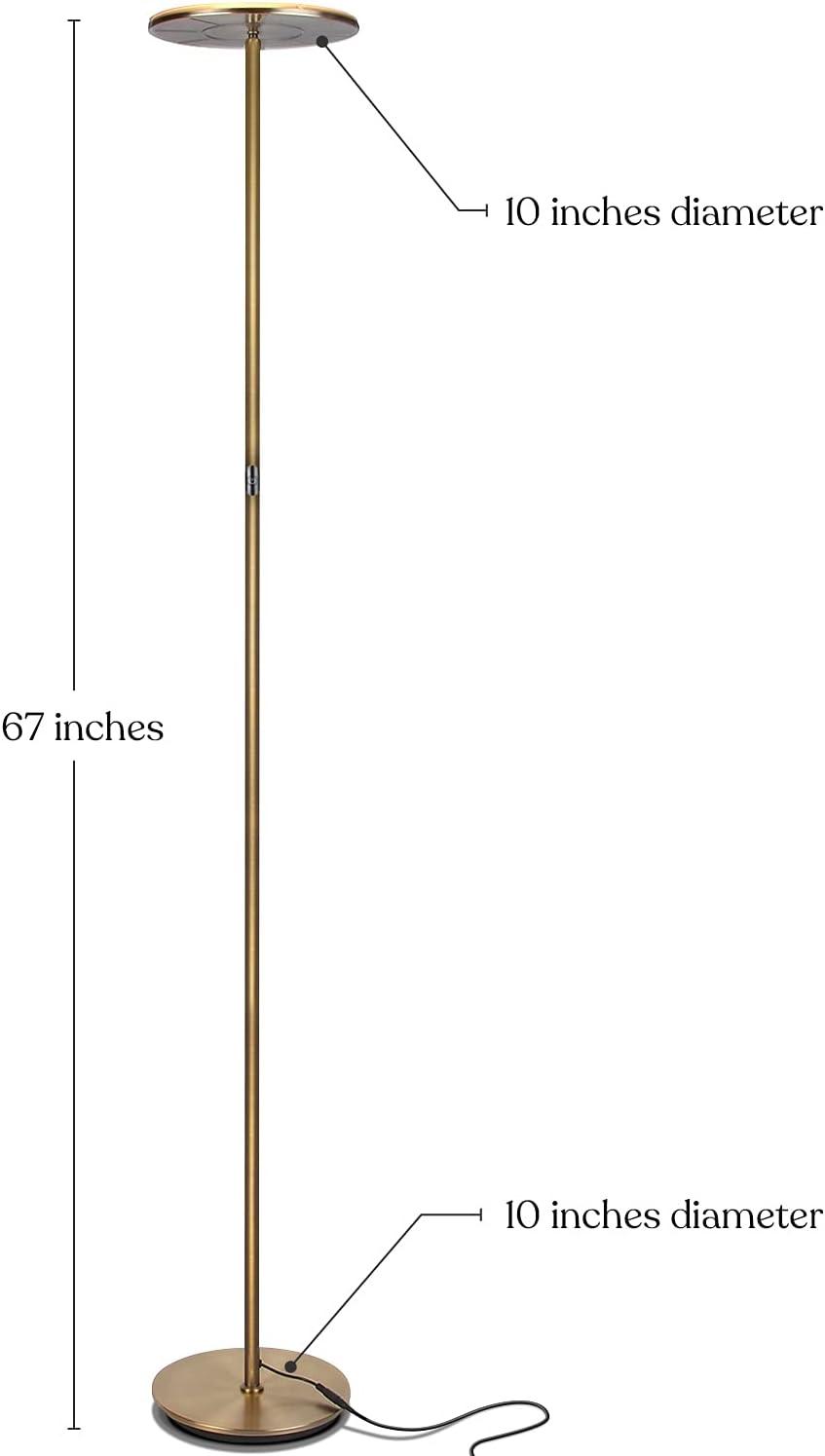 Brightech Flux 67 in. Industrial Dimmable LED Floor Lamp with Adjustable Head