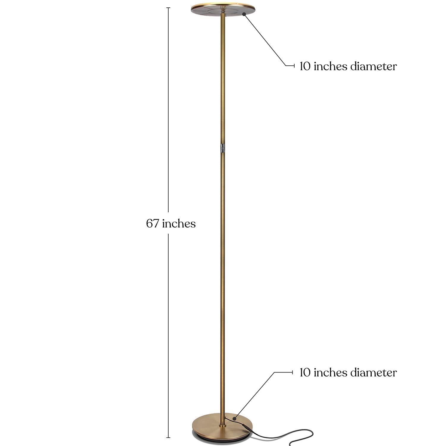 Brightech Flux 67 in. Industrial Dimmable LED Floor Lamp with Adjustable Head