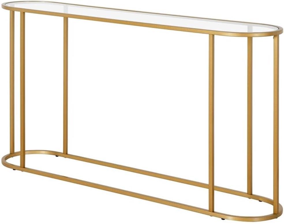 Evelyn&Zoe Erikson 54" Wide Rectangular Console Table, Brass