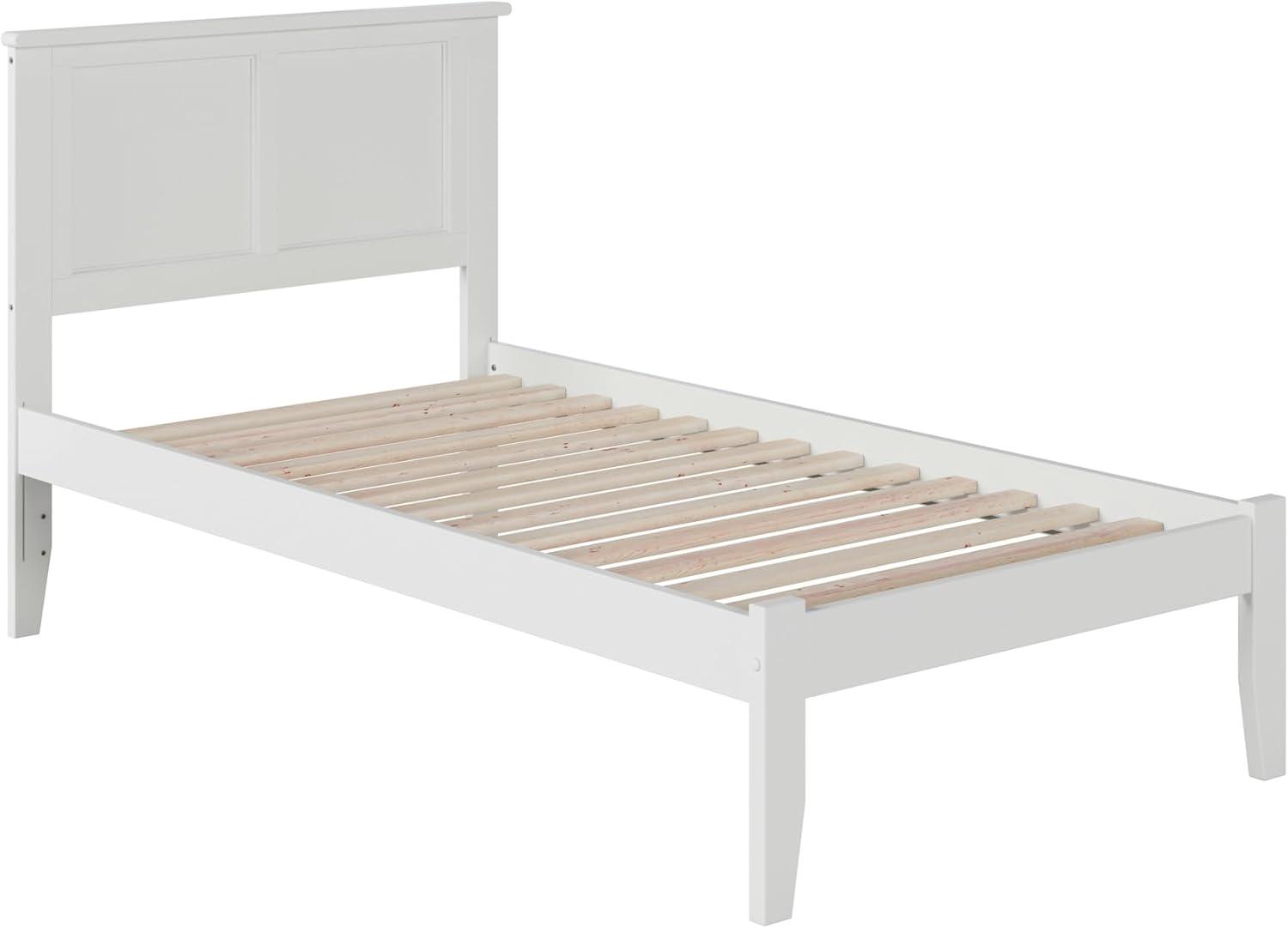 AFI Furnishings Madison Twin Platform Bed with Open Footboard and Turbo Charger in White