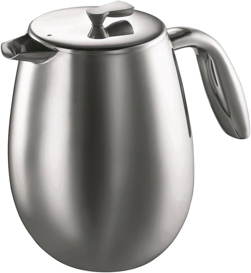 Bodum Columbia Double Wall Stainless Steel French Press Coffee Maker