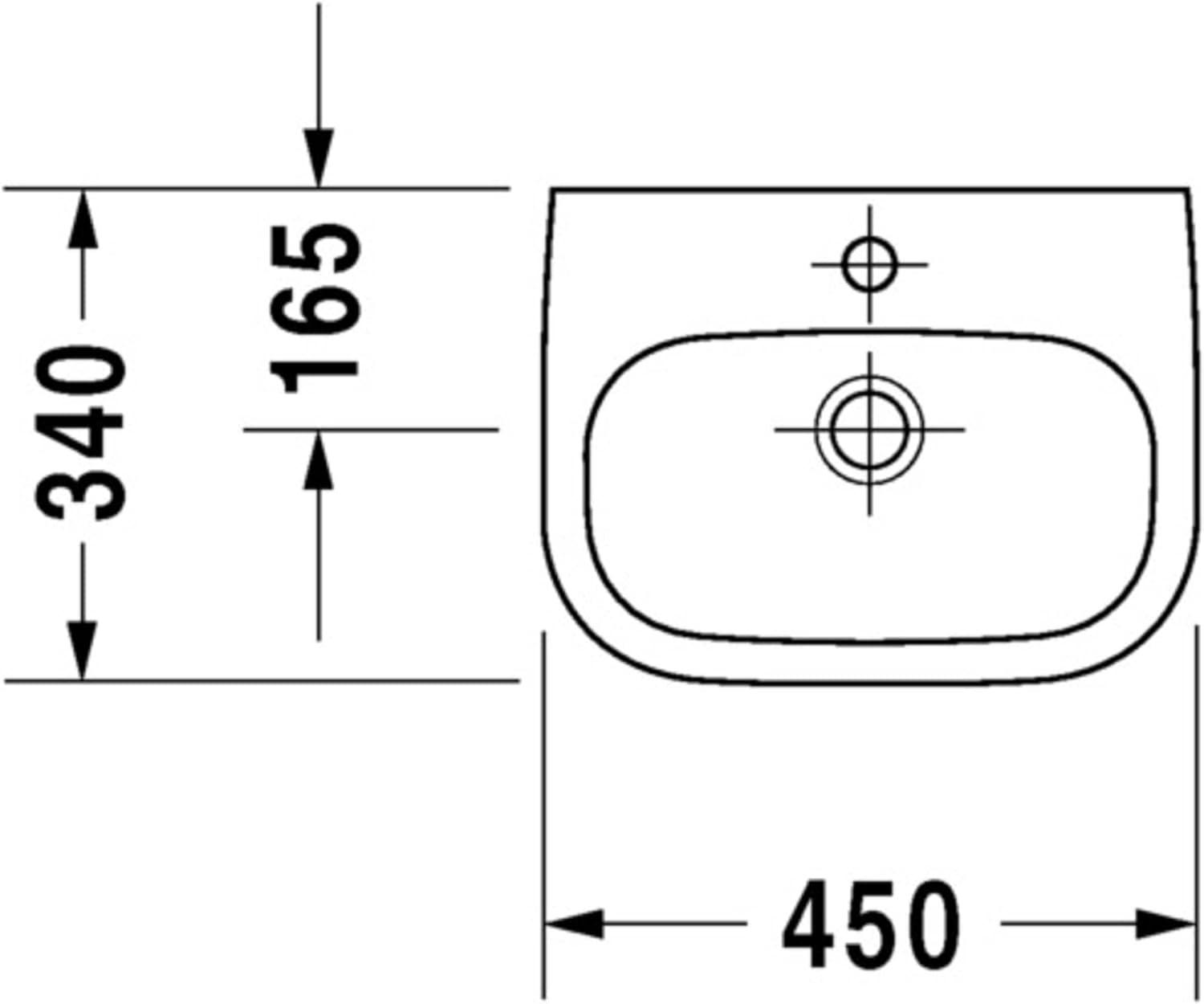 D-Code Ceramic 18" Bathroom Sink with Overflow