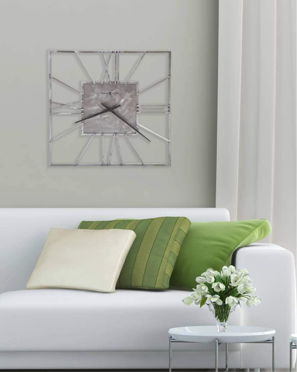 Oversized Silver Metal Modern Wall Clock