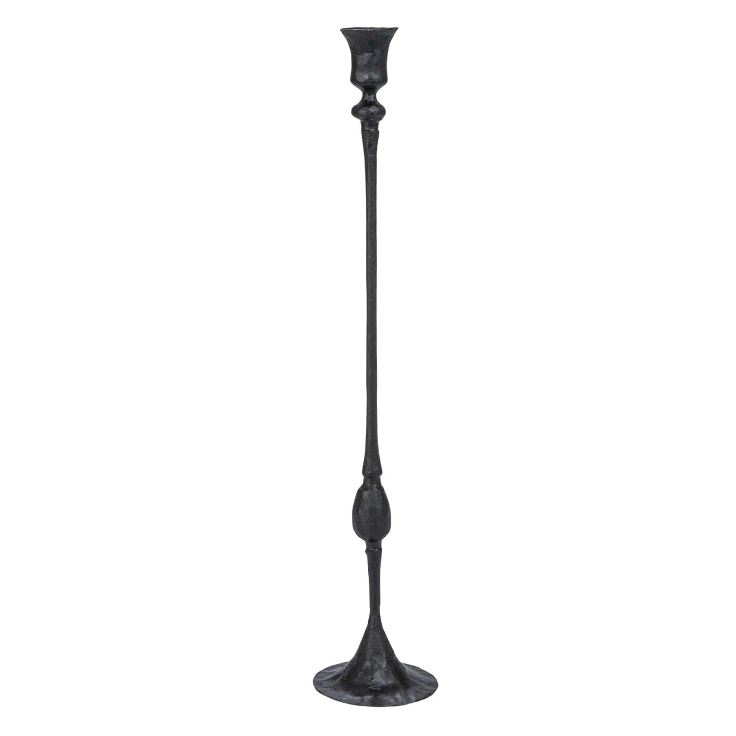 Creative Co-Op Tall Decorative Hand-Forged Metal Taper Holder, Black