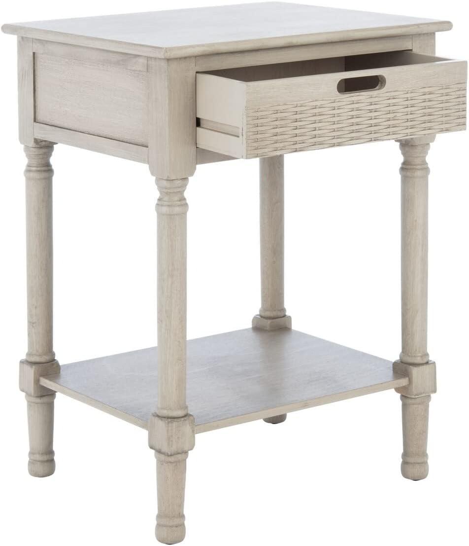 SAFAVIEH Landers Solid Glam 1 Drawer Accent Table, Griege